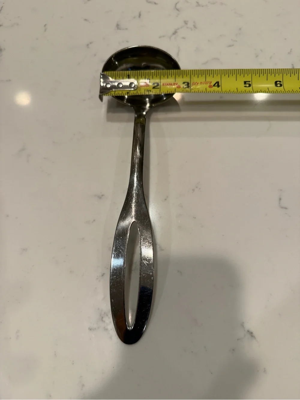 Bran Stainless Steel Gravy Ladle Modernist Open Handle Serving Spoon 8”